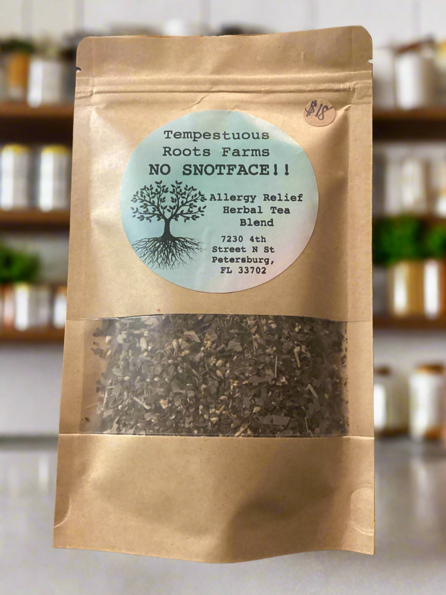 No Snotface herbal allergy relief blend tea