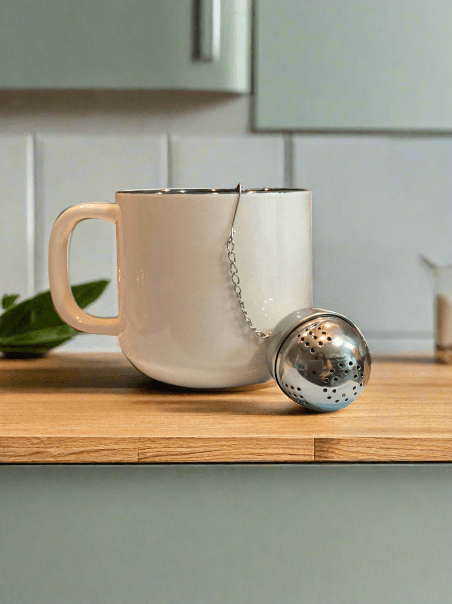Stainless Steel Ball Tea Filter, No Charm - Tempestuous Roots Art & Farms LLC