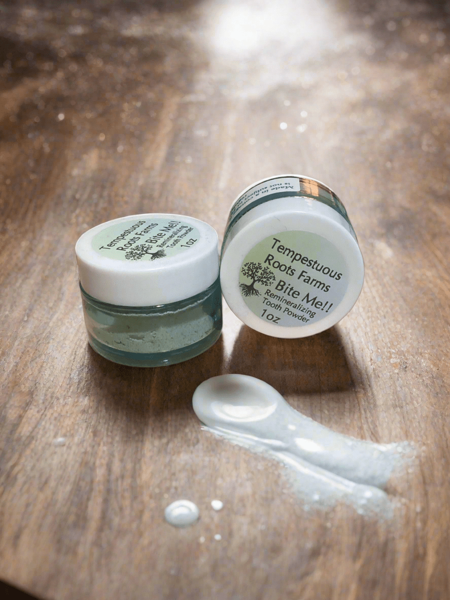 Bite Me!! Remineralizing Tooth Powder - Tempestuous Roots Art & Farms LLC