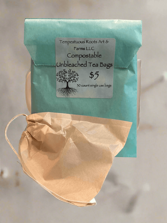 Compostable Tea Bags - Tempestuous Roots Art & Farms LLC