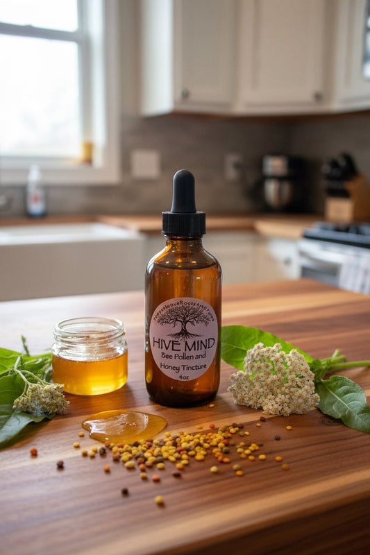 Hive Mind - Bee Pollen & Honey Tincture - Tempestuous Roots Art & Farms LLC