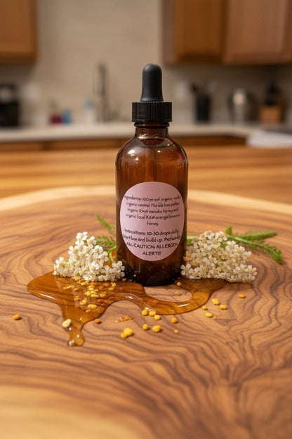 Hive Mind - Bee Pollen & Honey Tincture - Tempestuous Roots Art & Farms LLC
