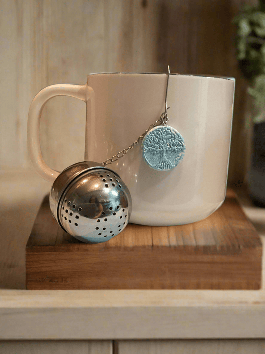 Logo Medallion Stainless Teal Filter Ball - Tempestuous Roots Art & Farms LLC