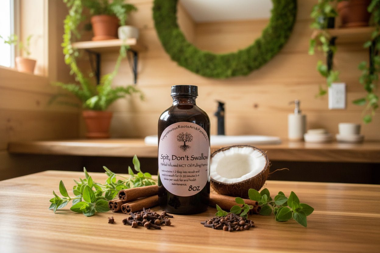 Spit, Don’t Swallow - Botanical Oil Pulling Blend - Tempestuous Roots Art & Farms LLC