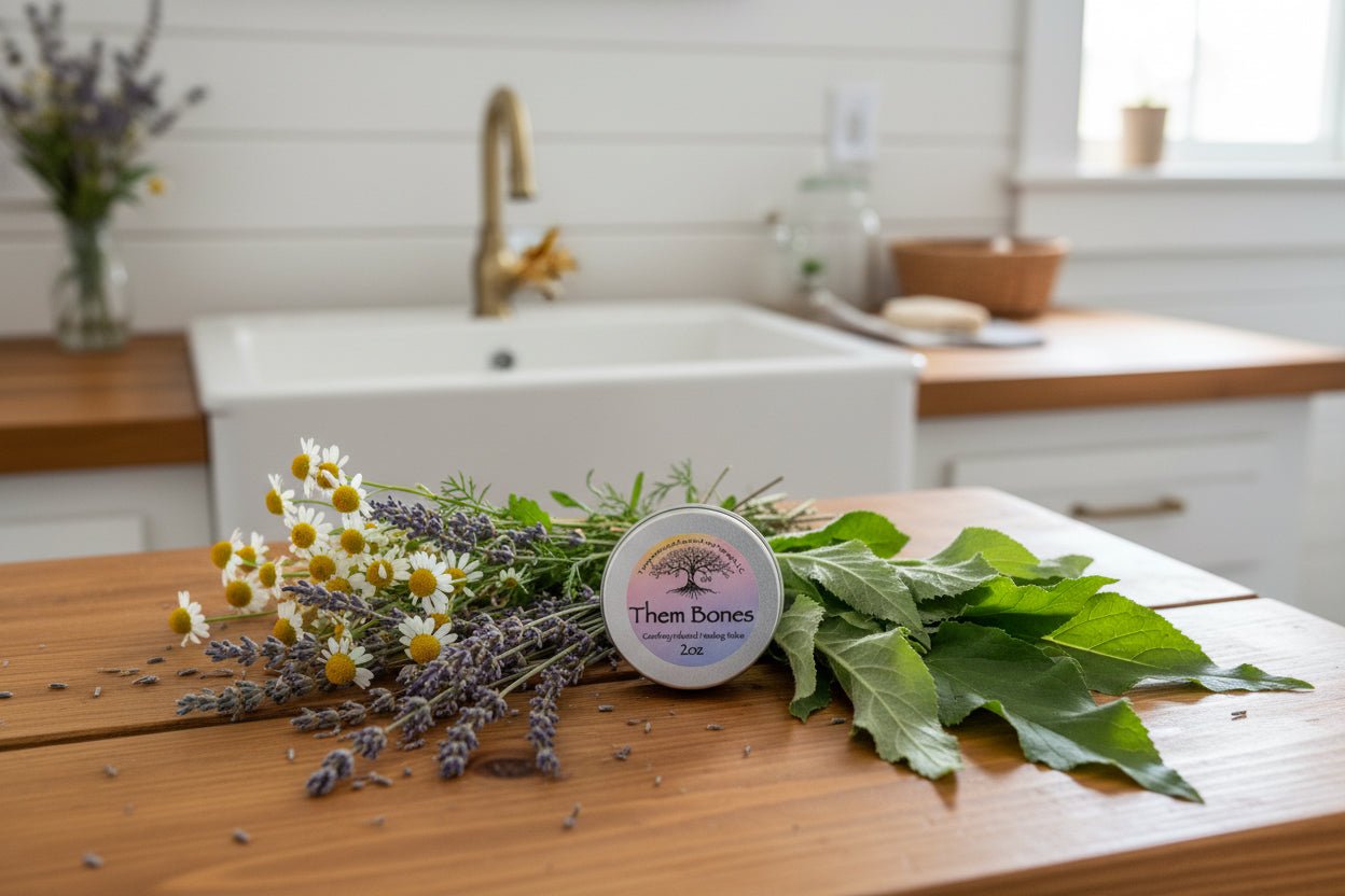 Them Bones comfrey botanical salve by Tempestuous Roots Art & Farms LLC