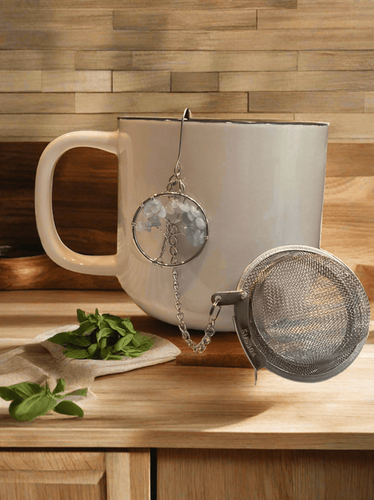 Tree of Life Aquamarine Charm Tea Filter - Tempestuous Roots Art & Farms LLC